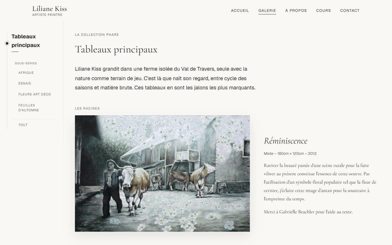 La galerie du site de Liliane Kiss.